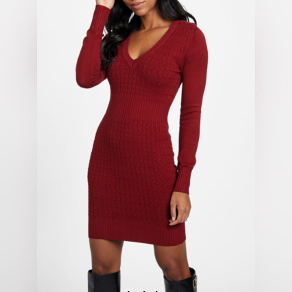GUESS Eco Eason Sweater Red Dress size L